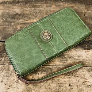 Born Concept BOC Wallet Power Bank Pocket Zip Vinyl Green 114